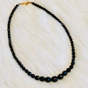 1928 • Night Out 👠Black Faceted Bead Necklace